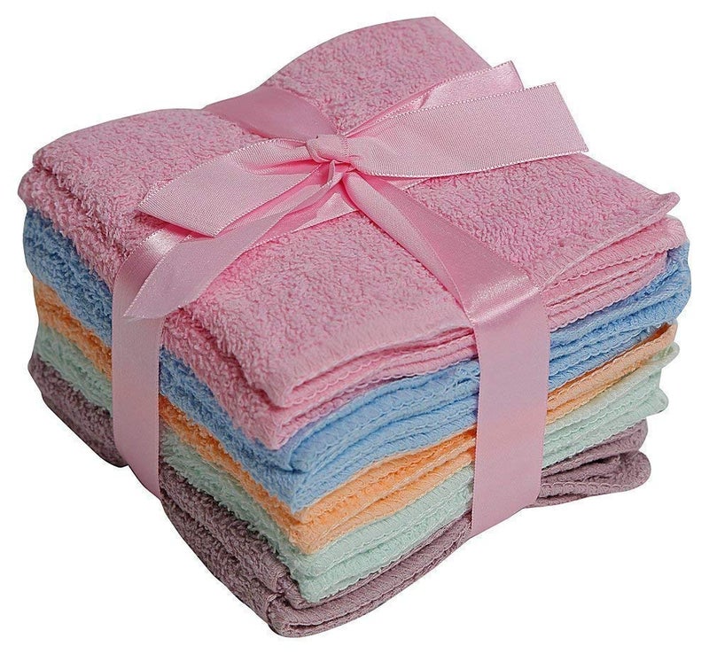 AMBSS SYS Deluxe 100% Cotton Washcloth, Machine Washable New Improved Handy Towels for Bathroom, Face & Body Cloths, Cleaning Rags or Around The House- Colors May Vary - New Pack- 12pk - Image 4